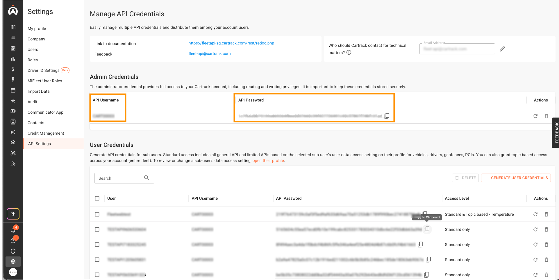 Admin Username and Password